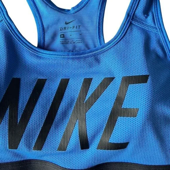 NIKE Women’s DRI-FIT Padded Medium Support Sports Bra, Blue 928983-100, Medium - Picture 2 of 10
